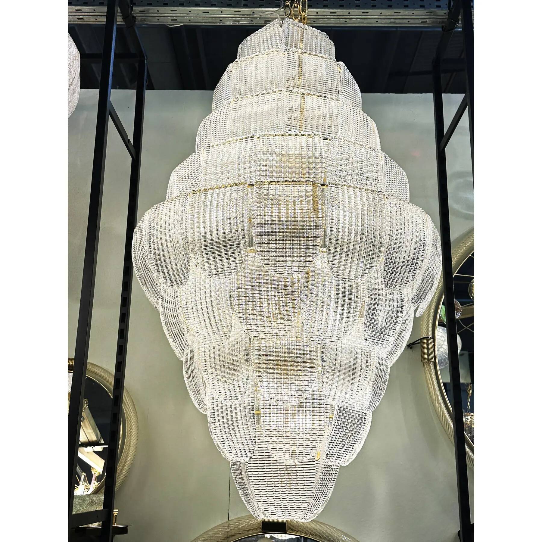 Luxury Imperial Transparent Diamanted Petals Murano Glass Chandelier – Simo