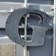 Letter g in galvanized metal height 45 cm