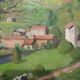 HST painting spring landscape signed vintage 70
