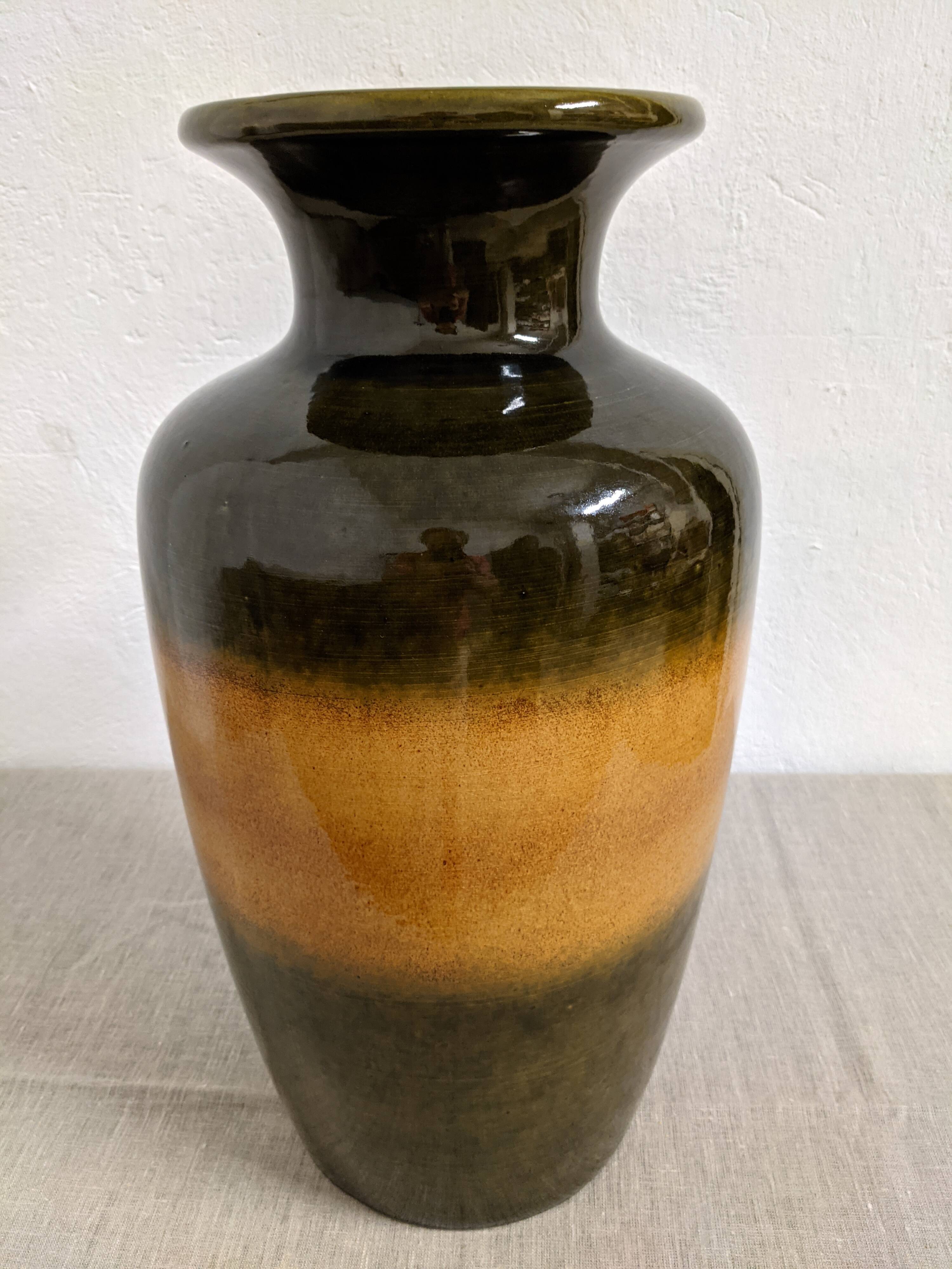 Vase XL en céramique vernissée des années 60/70 West Germany