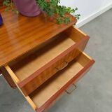 Side table met lades en messing details uit Zweden, kinder bureau