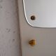 Decorative mirror with white painted wooden frame and gold details