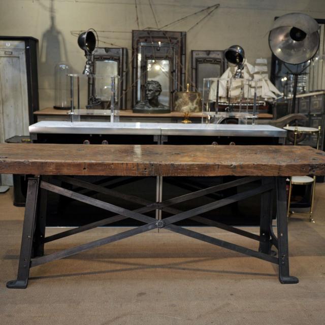 Industrial metal and wood console 1920