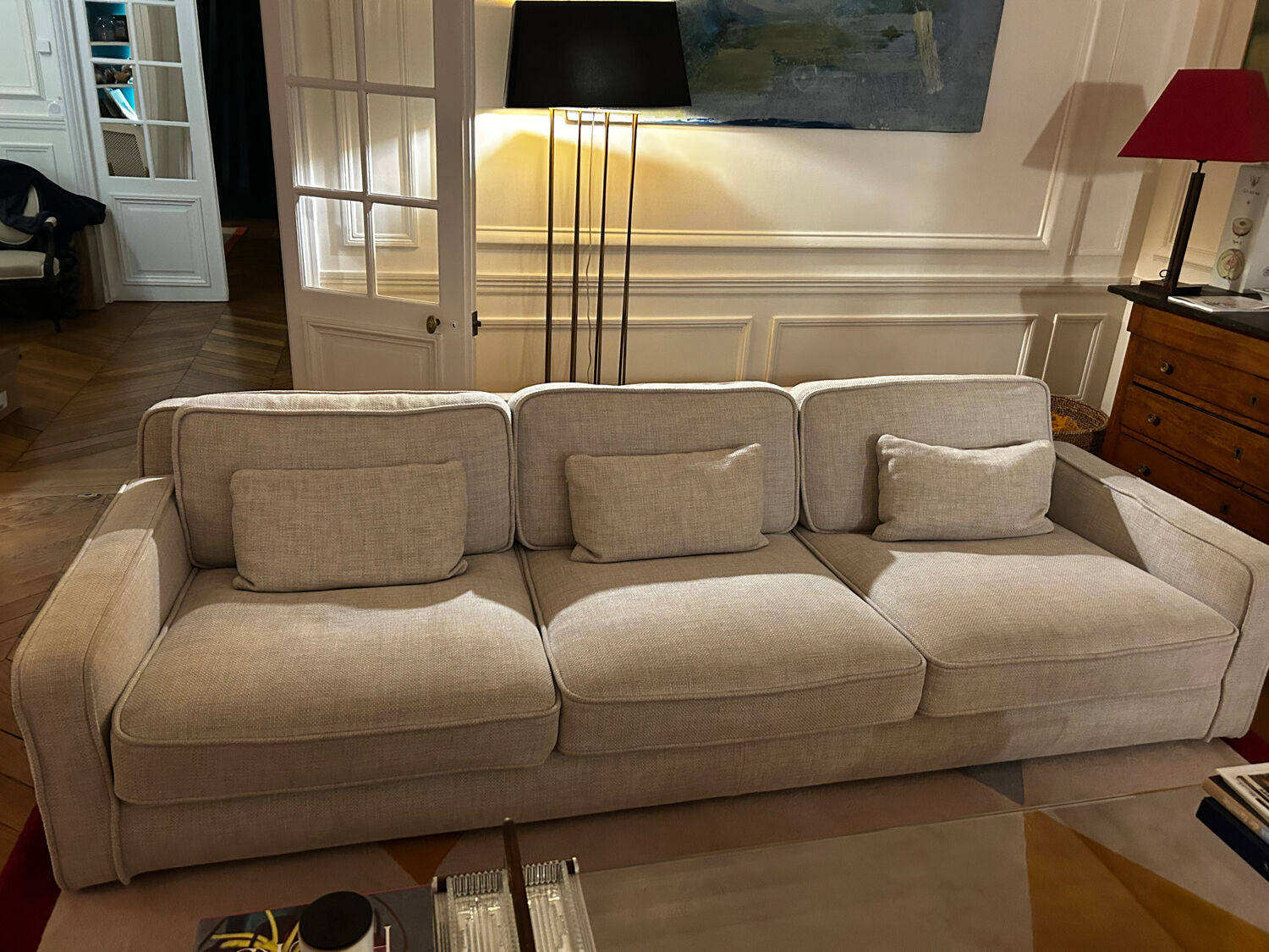 Meridiani 3-seater fabric sofa