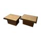 Pair of belgo chrom coffee and travertine side tables