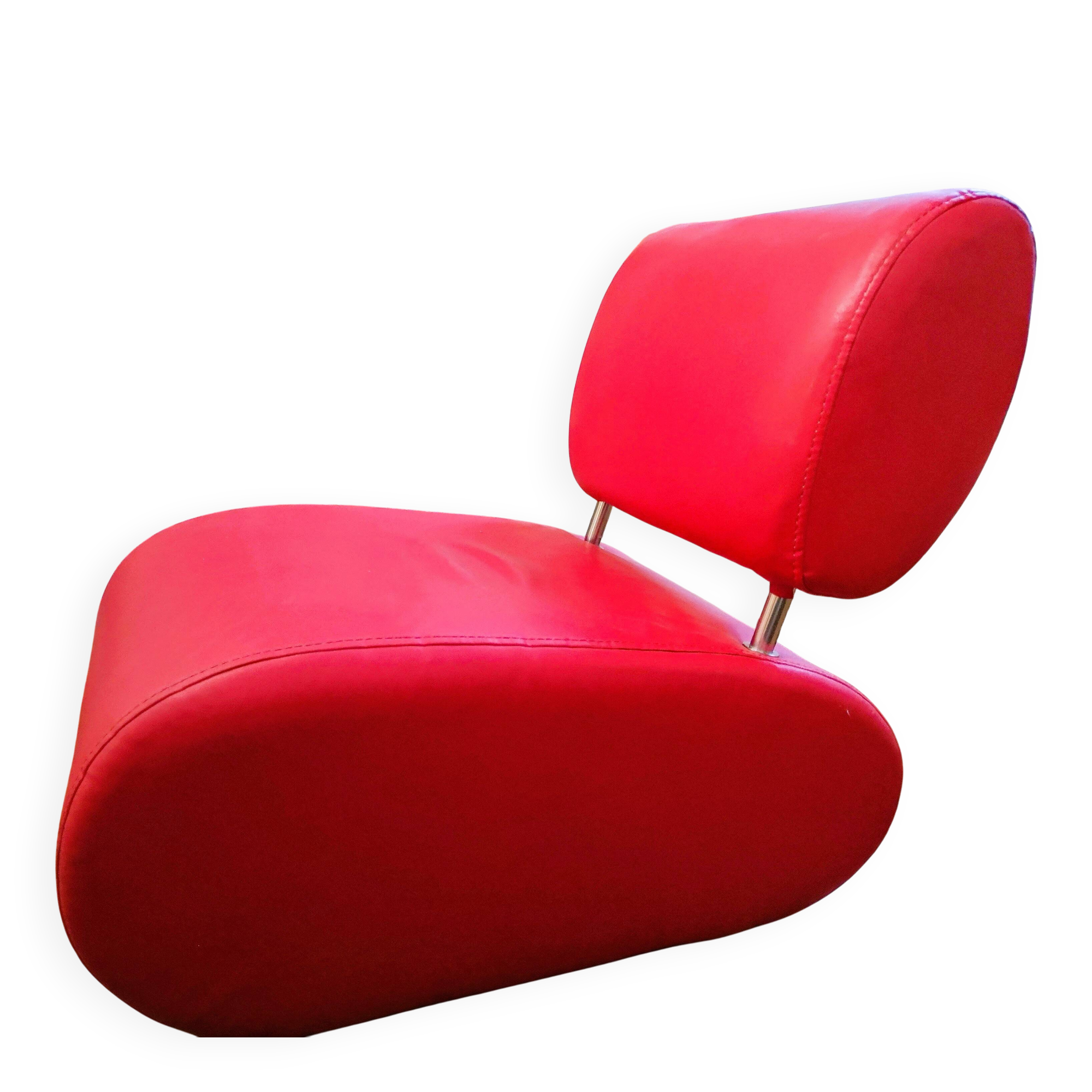 red designer armchair
