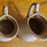 Set of 2 small creamer pitchers in Rhodaceram stoneware 30 cl, 20 cl