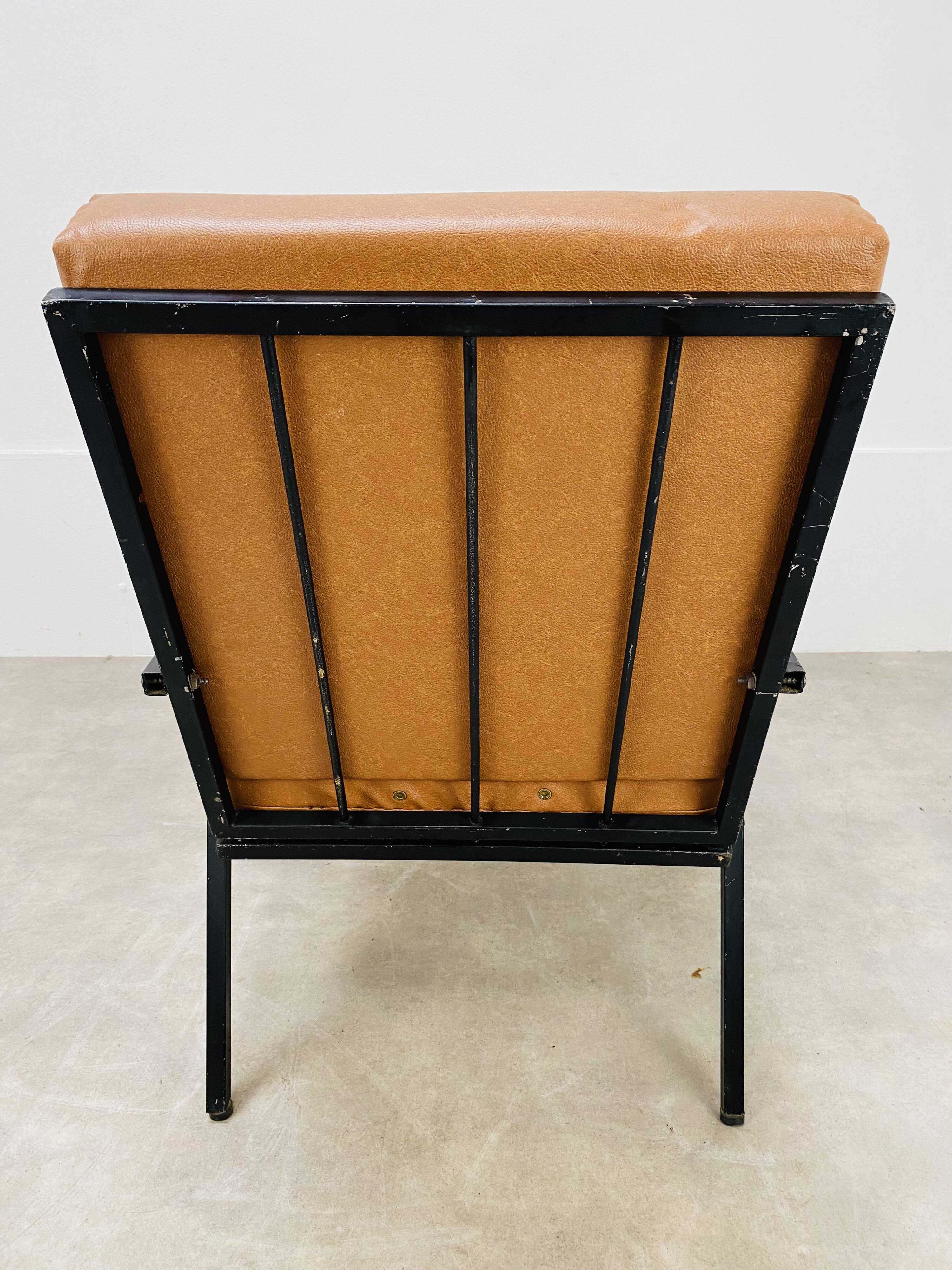 Armchair 50s metal and wood