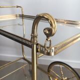 Neo-classical table in gilded metal and glass