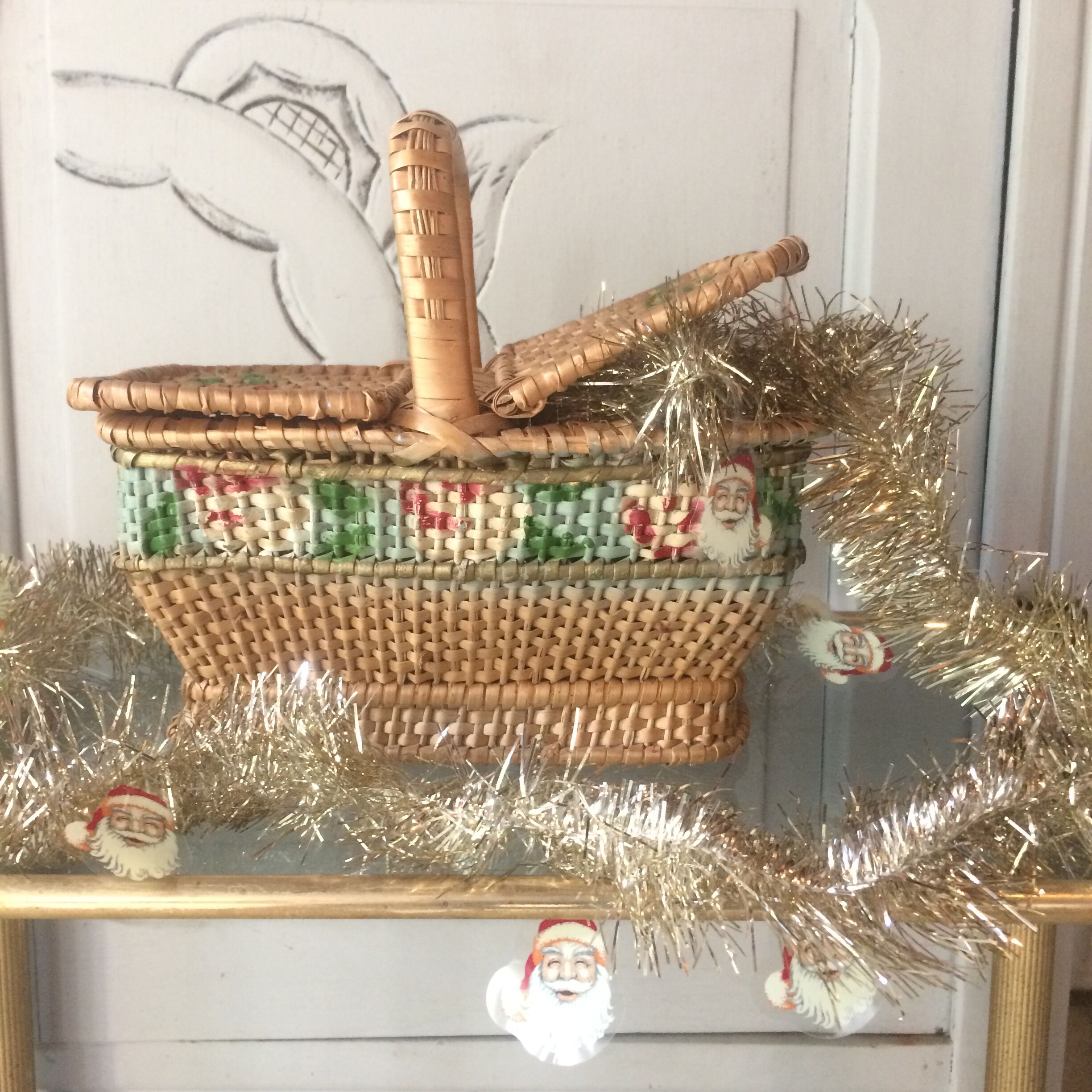 Old child wicker basket
