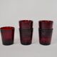 Lot de 5 verres en verre coloré bordeaux années 70