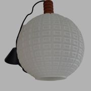 Scandinavian opaline glass pendant, 1950.