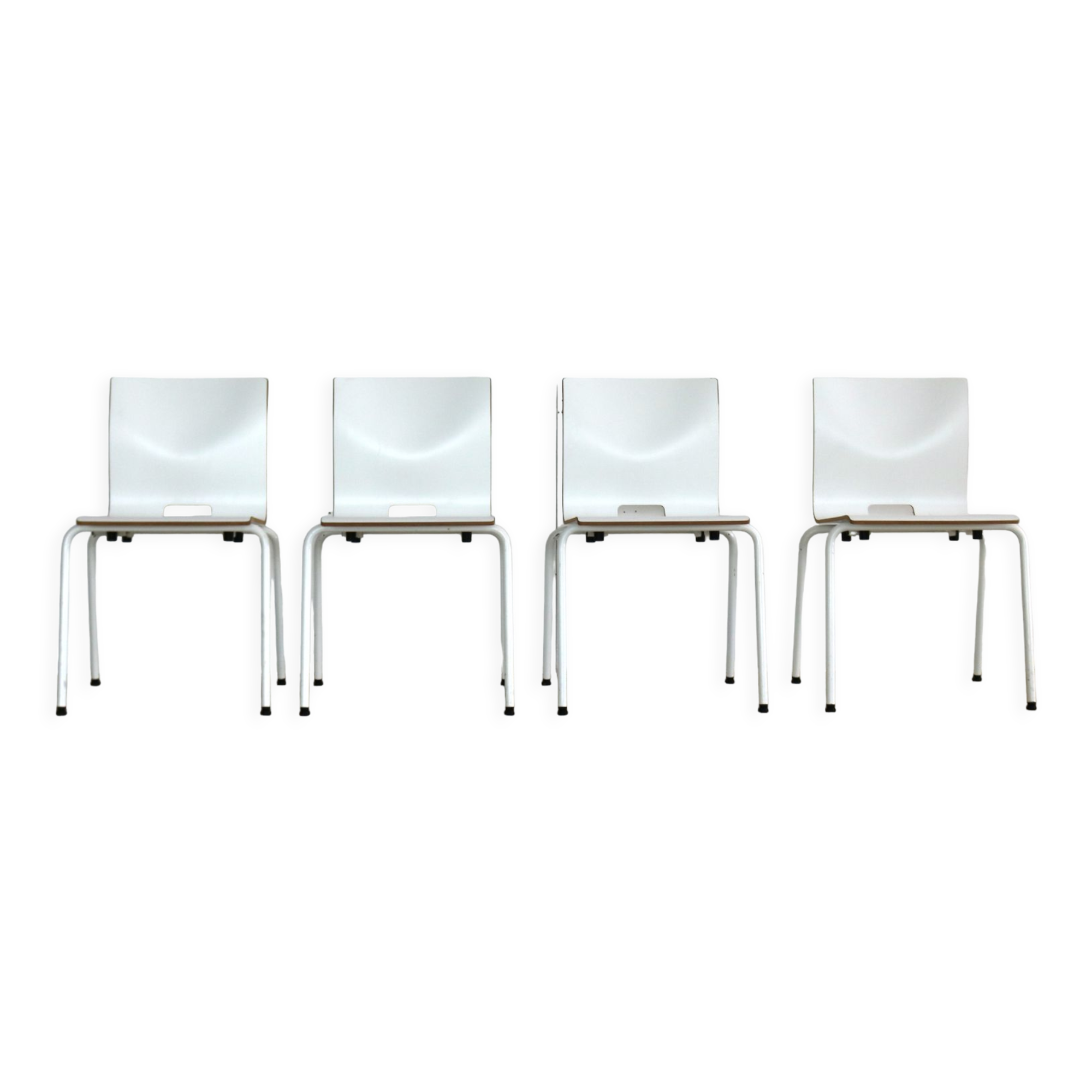 Set of 4 industrial stacking chairs