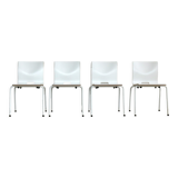 Set of 4 industrial stacking chairs