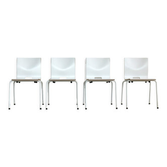 Set of 4 industrial stacking chairs