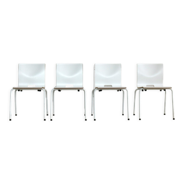 Ensemble de 4 chaises empilables industrielles