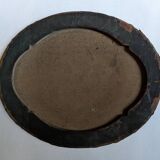 Antique pastel portrait of a young girl, oval painting, countryside decoration, 19th century