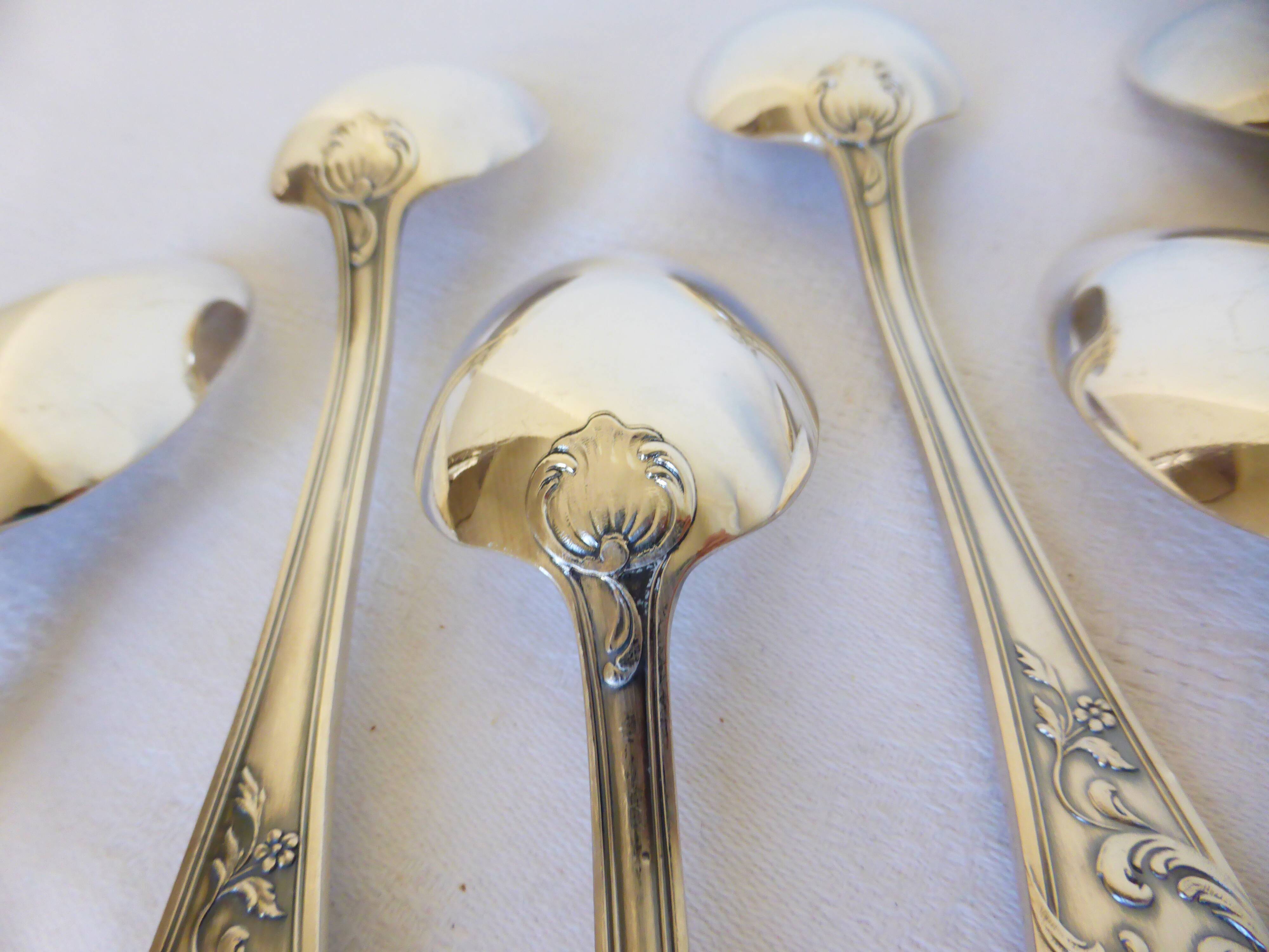 6 vintage silver metal tablespoons 2106265