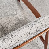 Midcentury Danish Paper Knife chair and ottoman in teak by Kai Kristiansen