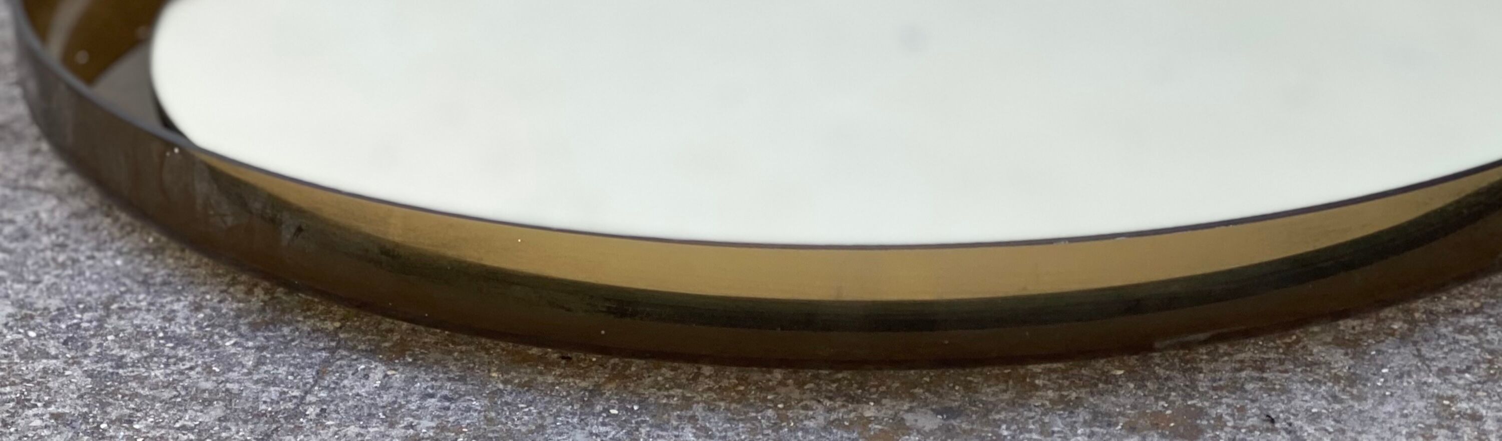 Vintage 1970 smoked Plexiglas round mirror