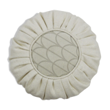 White ruffled cushion