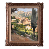 Watercolor on paper, Saint-Guilhem-le-Désert by Ch. Mazelin, 20th century