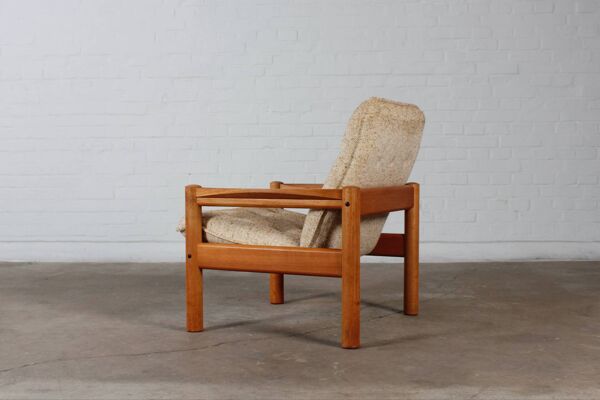 Fauteuil Easy Chair en teck vintage danois Domino Møbler années 60 70