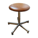 Tabouret d'usine cuir vintage industriel, designer kor