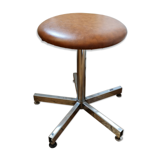 Industrial vintage leather factory stool, Designer KOR