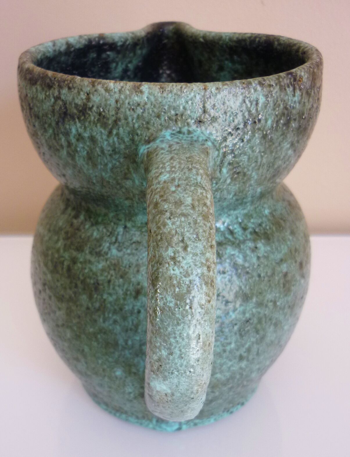 Zoomorphic pitcher in fat lava ceramic, signed Accolay, 1960s/1970s