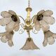 Mid-Century Modern Italian Glass and Brass Chandelier, 1960s