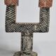 Ethnic candle holder with two branches, Moroccan handicrafts, 18 cm