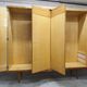 1960 Scandinavian wardrobe, atypical blond wood varnished, 4 doors 3