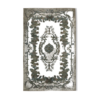 Tapis fait à la main hi-low pile turc des années 1980 191 cm x 296 cm tapis gris