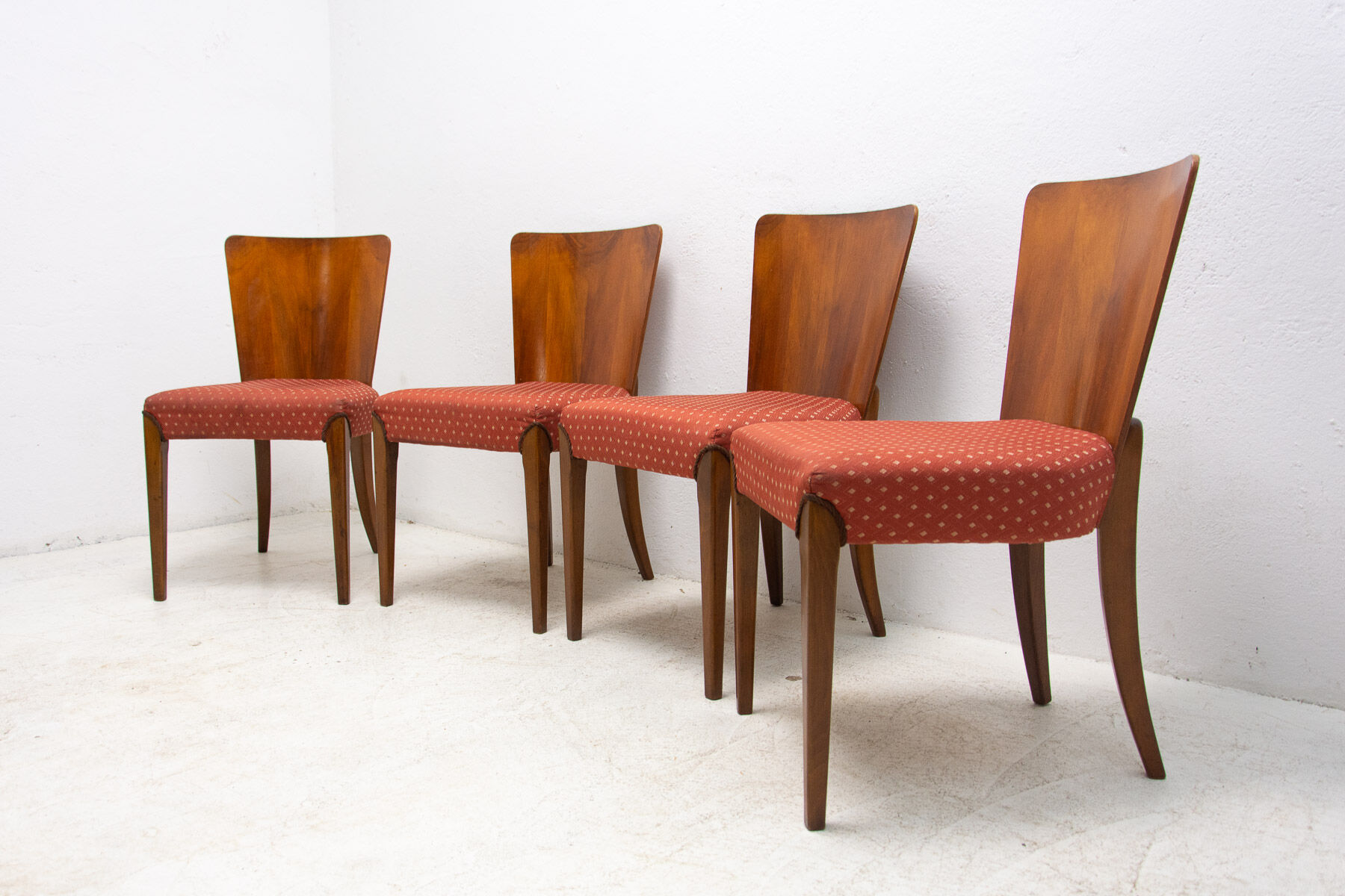 Art Deco Dining Chairs H-214 by Jindrich Halabala for ÚP Závody, 1950's