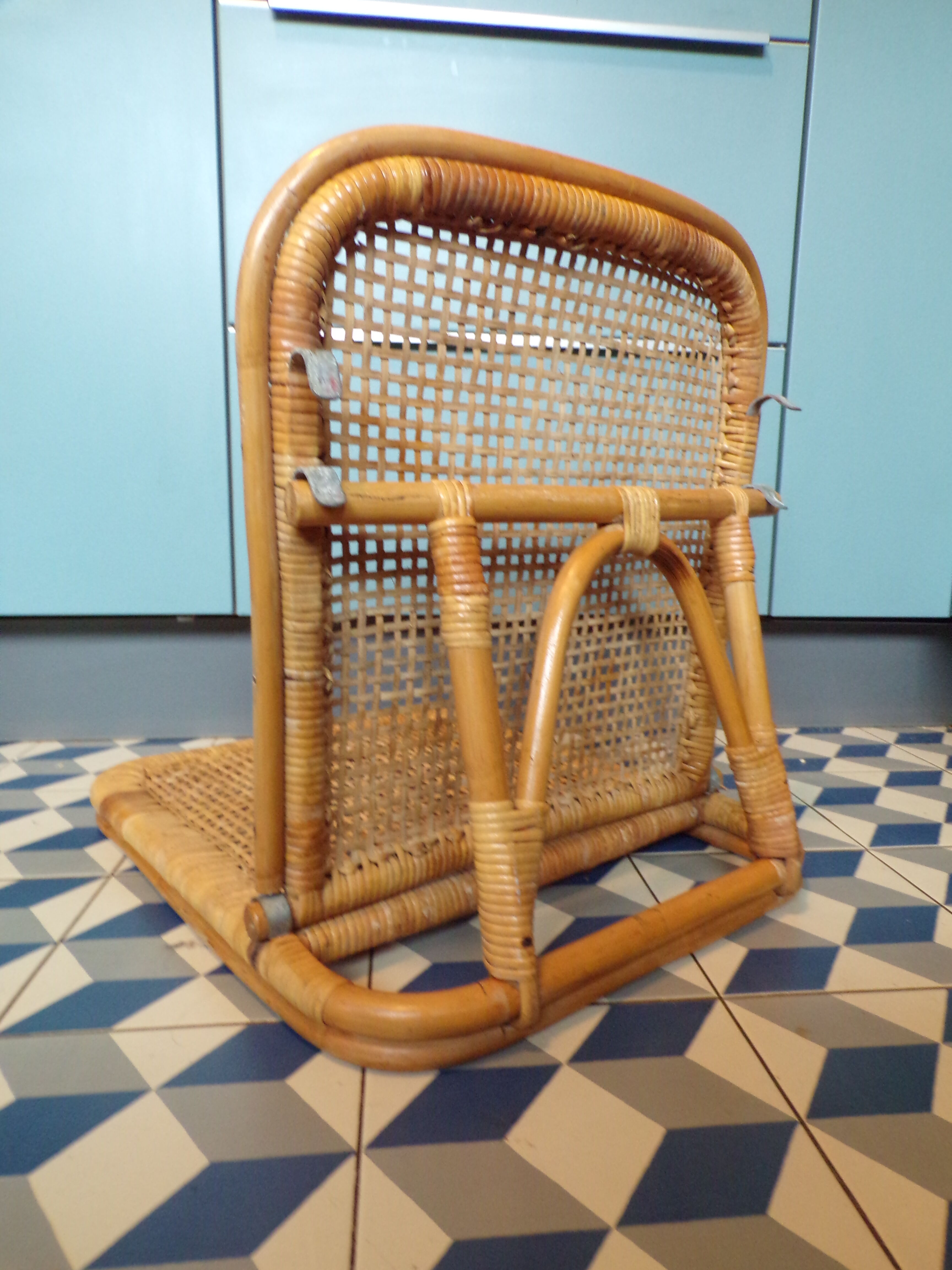 Chaise de plage vintage en osier
