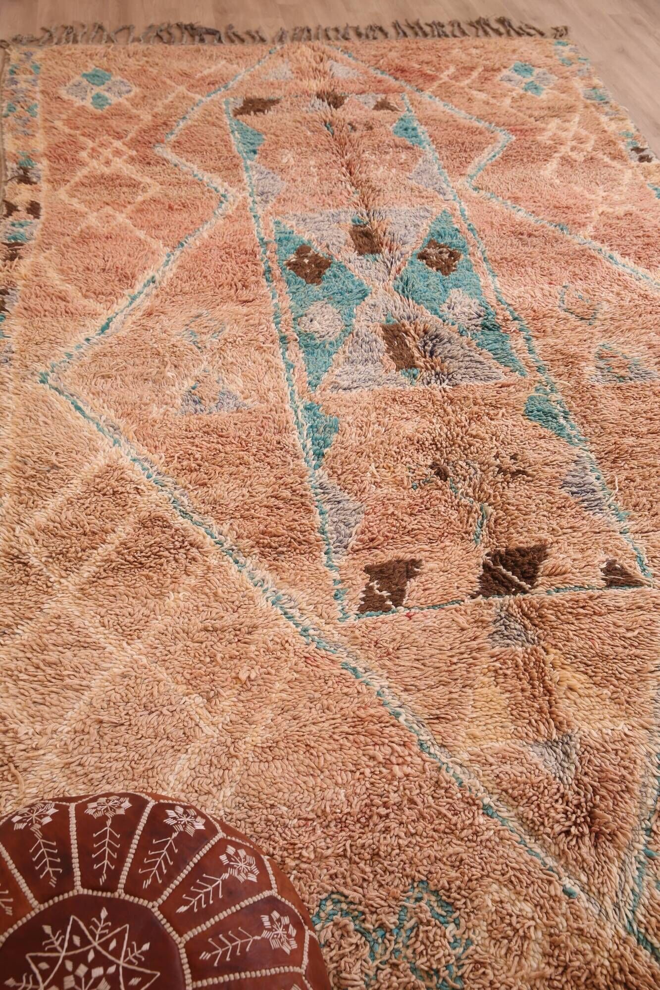 Terracotta Vintage Moroccan Rug 192 x 322 cm, Berber Handmade Wool Rug Boho