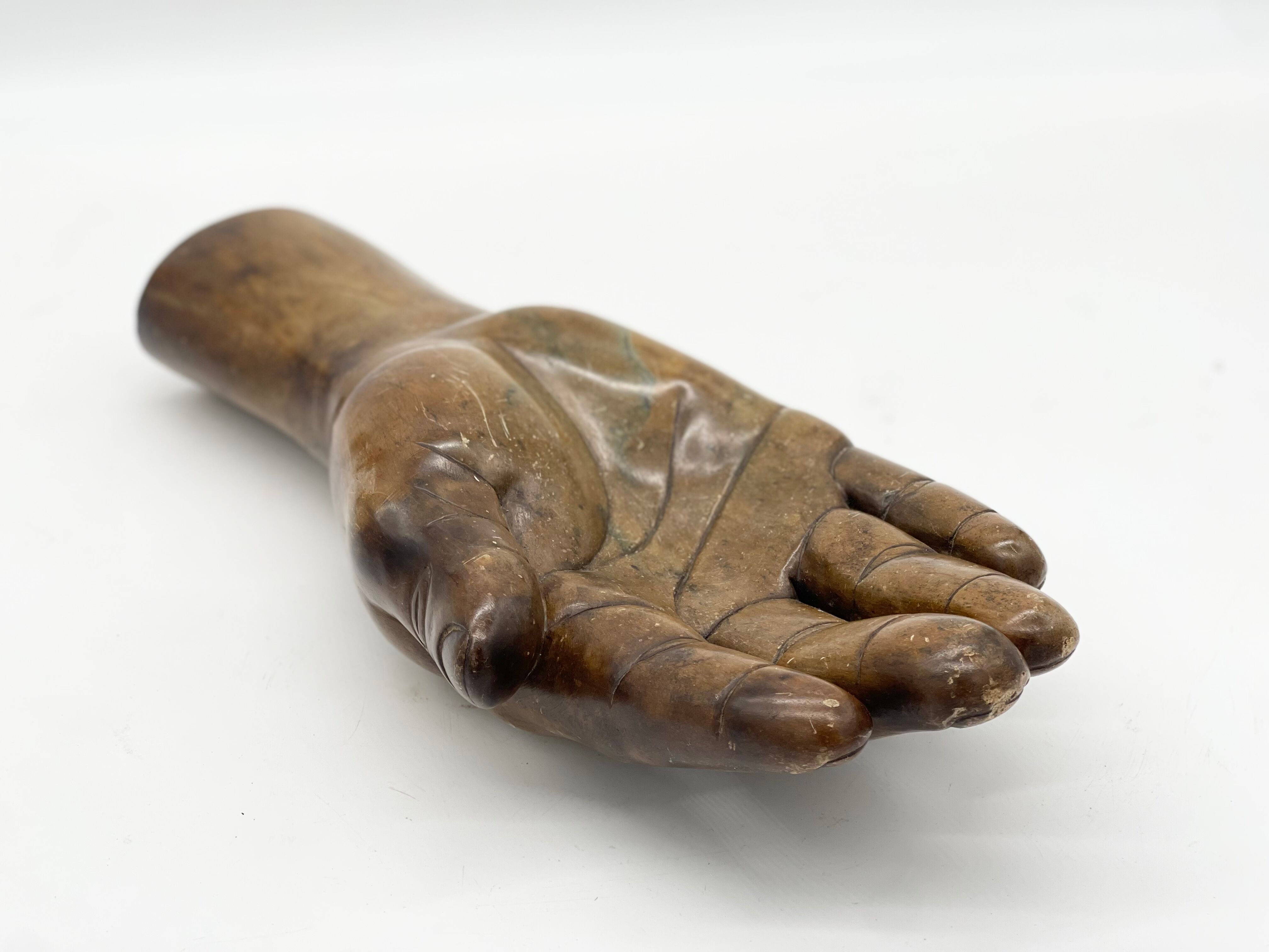 Large sculpture hand / empty pocket plaster 1960 jean Jacques Goma Vibreville