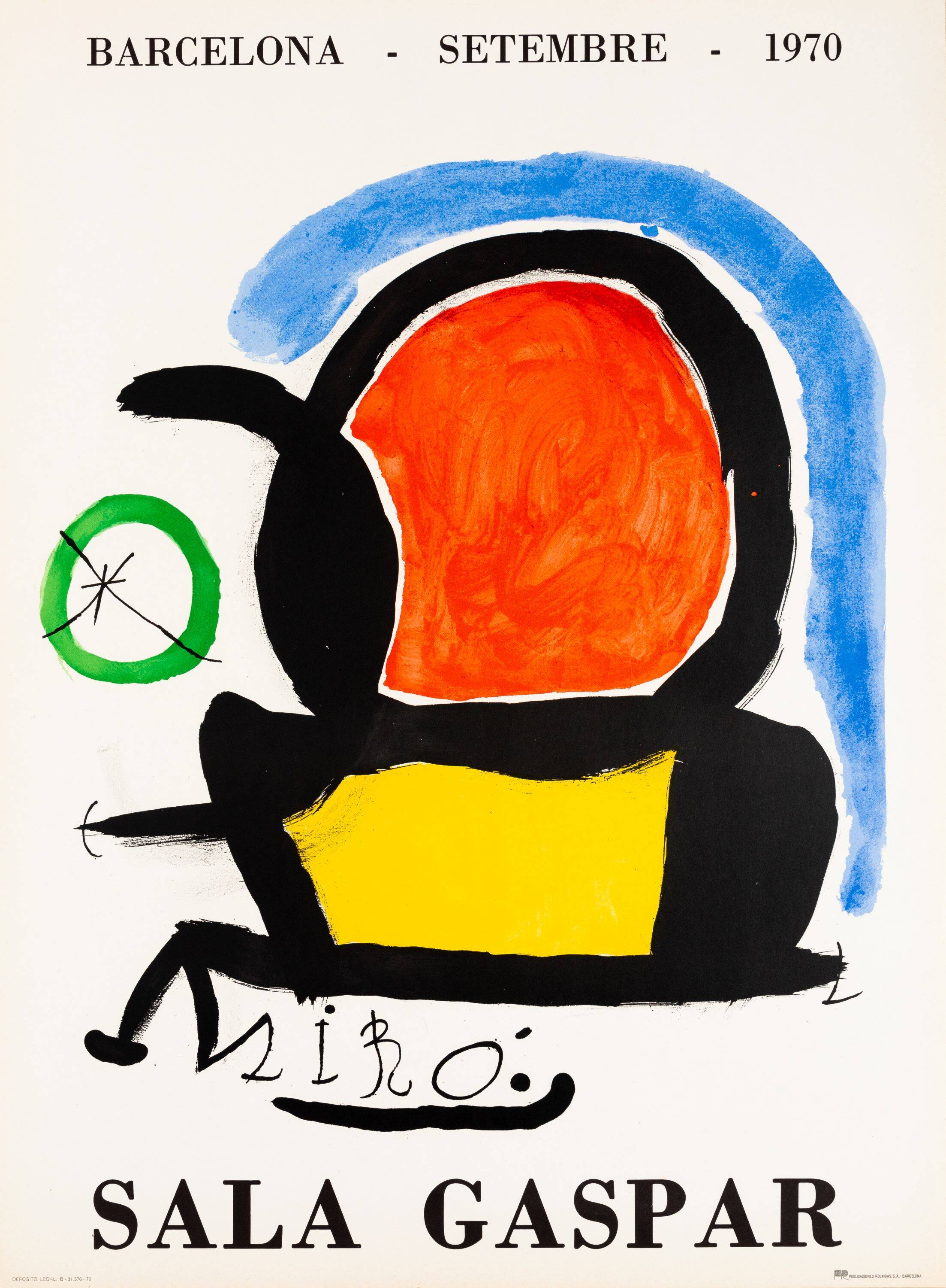 Joan miro: sala gaspar 1970, poster in original signed lithograph