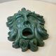 Mask wall sculpture head of Poseidon Neptune ceramic bronze green fountain mouth