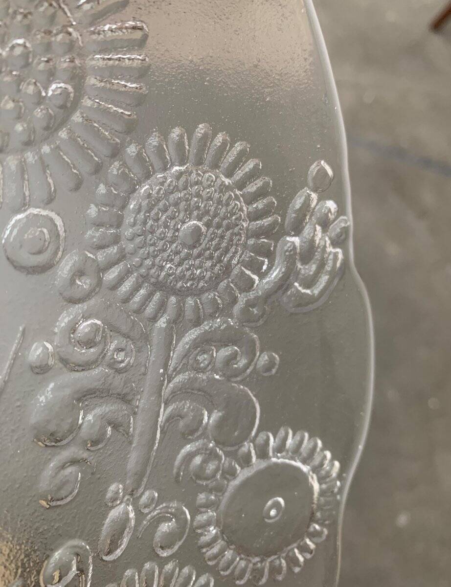 Vintage Swedish glass plate Doran by Goran Warff for Kosta Boda