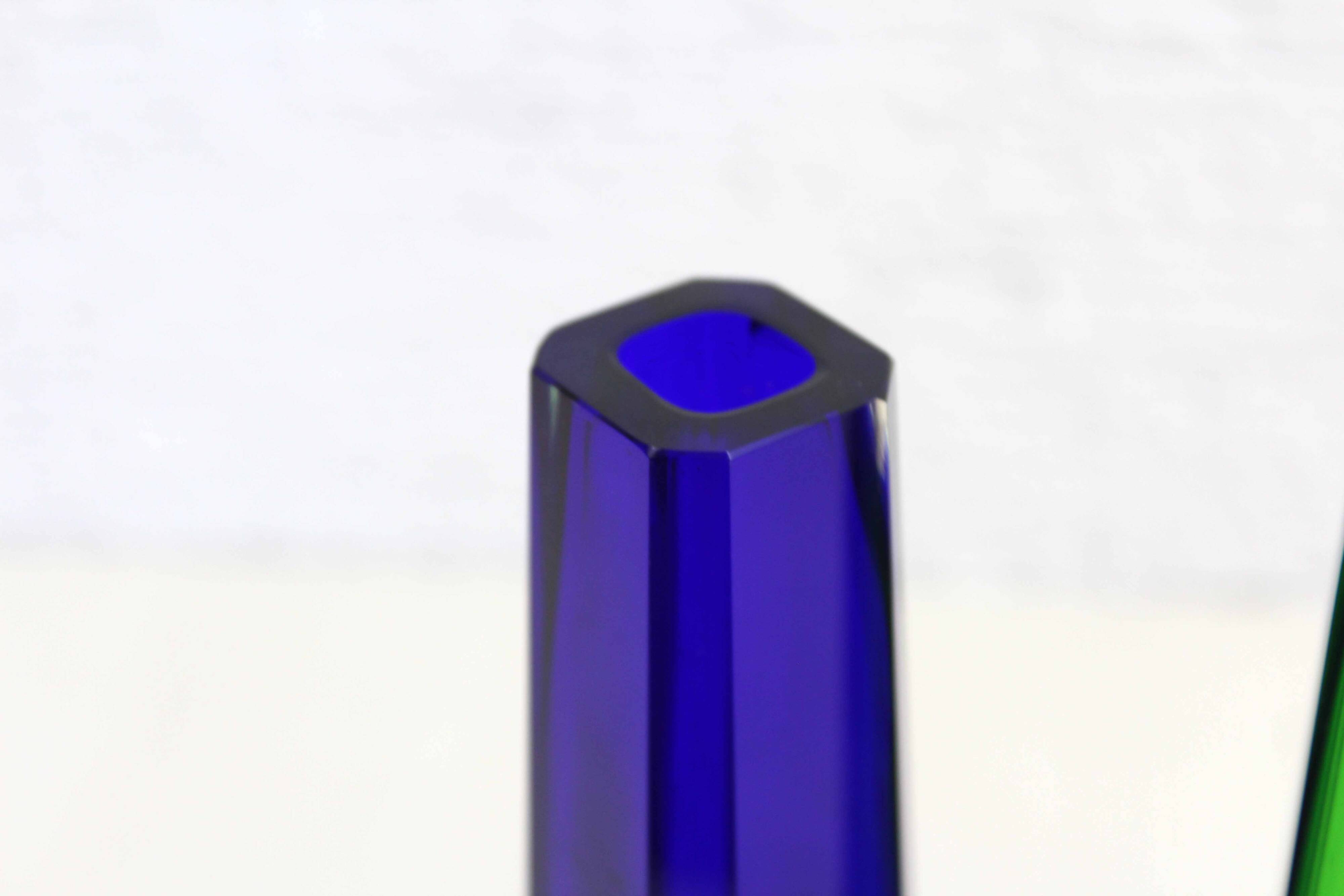 Set of 3 VEB glass vases