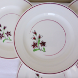 Set of 4 vintage porcelain dinner plates from the Salins factory