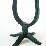 Large double wrought iron candle holder, Brutalist, 1970 - 39 X 21 cm
