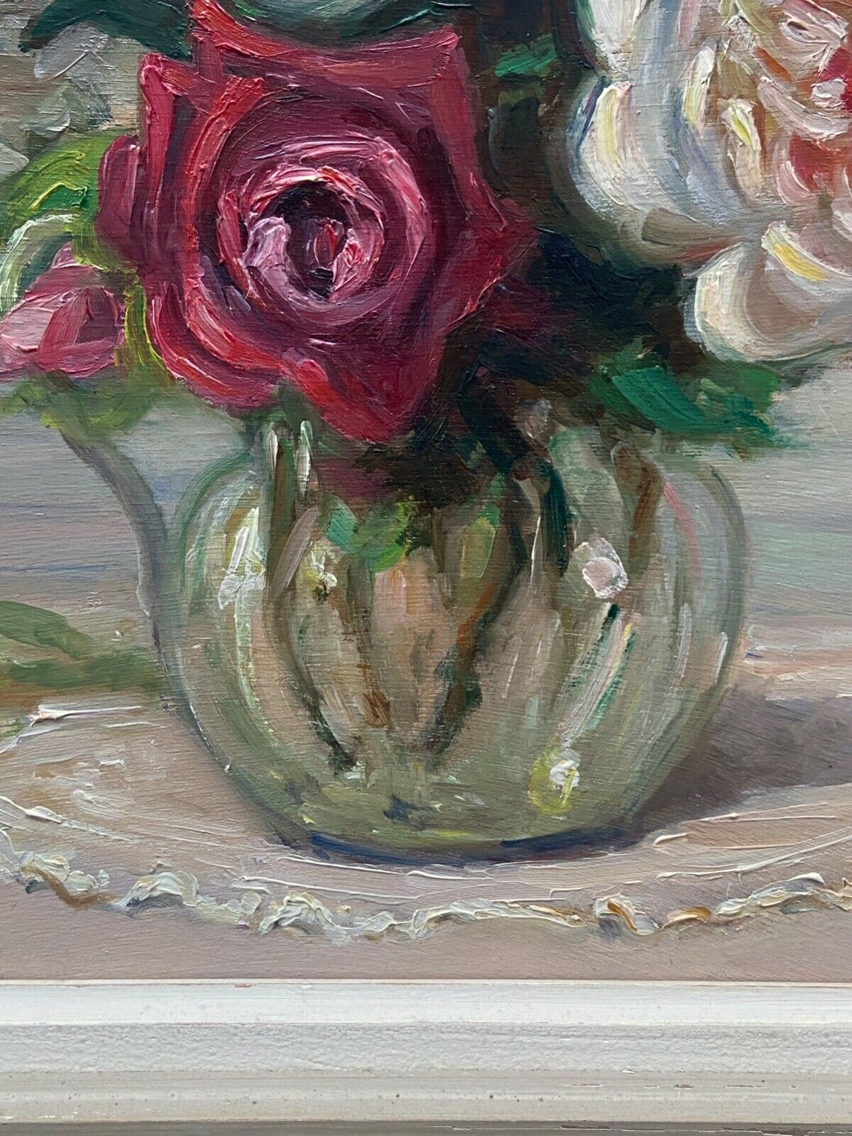 Oil on panel by jeanne prin still life with flowers mid xxe