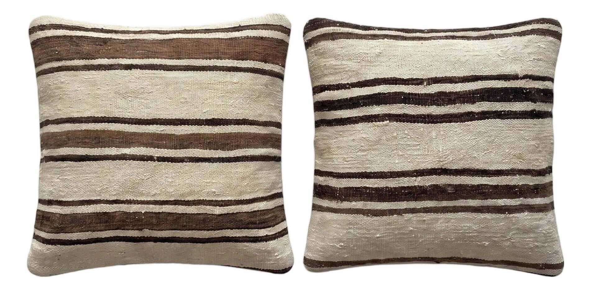 Set of 2 vintage kilim cushion covers 61x61 cm