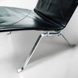 Black Leather Vintage Poul Kjaerholm PK22s for E. Kold Christensen 1960s