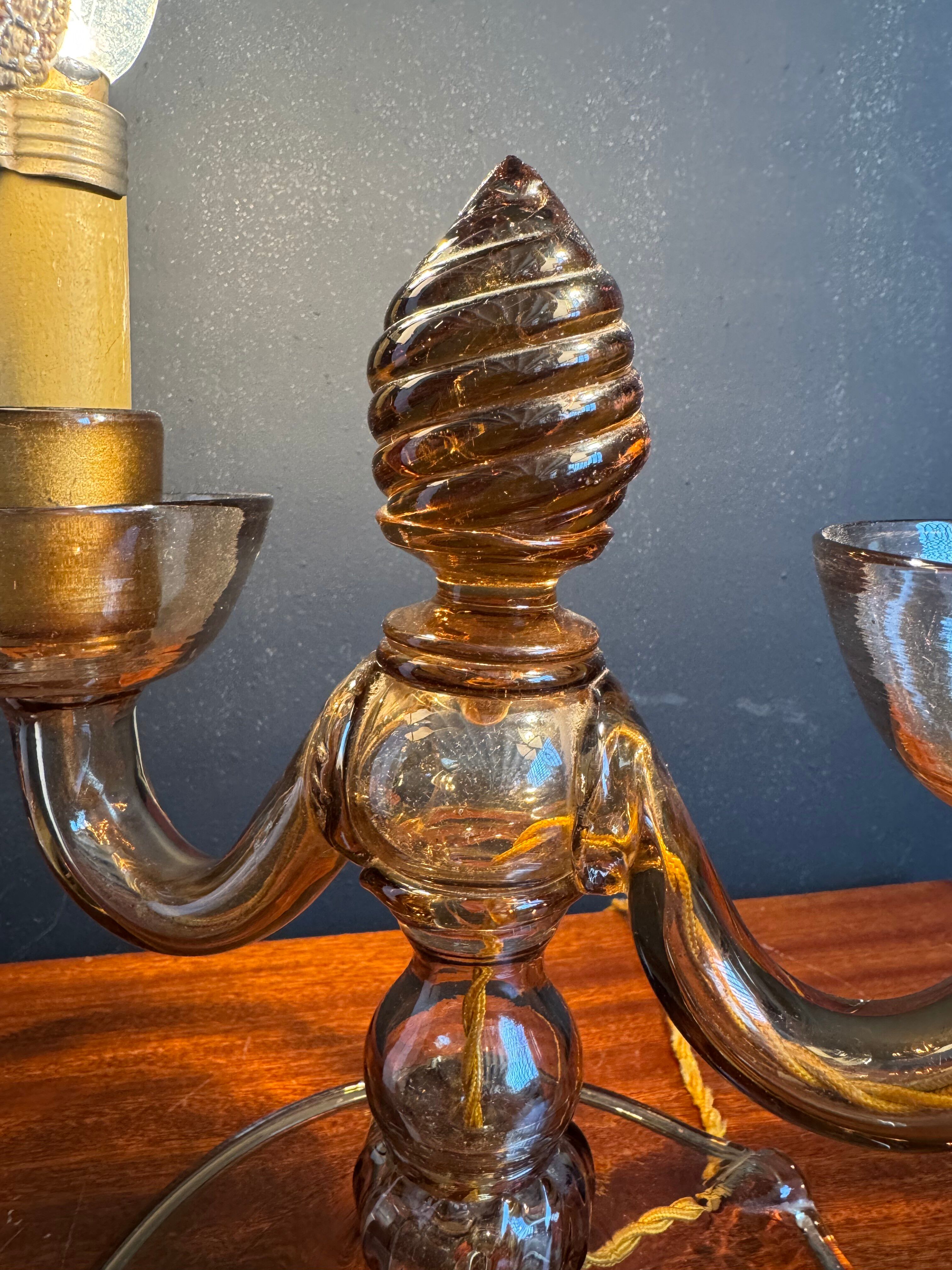 Murano glass candelabrum by Vittorio Zecchin, antique.