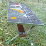 Vintage ceramic coffee table 1960-70 boat decorations