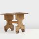 Rustic Shaped Low Stool in Painted Wood, France ca. 1900